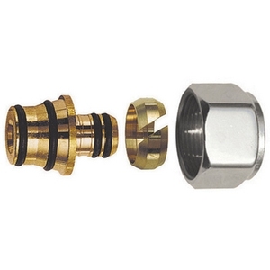 Adattatore per tubi multistrato in cromo lucido diametro 20 x 2 per tubi idraulici - Product Image 1