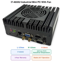 Mini PC industriel Intel Core I7 4600U avec ventilateur, HDMI 1.4 + Intel I226-V Lan + 2*RS232 COM SODIMM DDR3L 1600MHz, fonctionnement stable 24/7