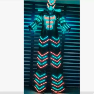 <span class=keywords><strong>Costume</strong></span> de robot sur échasses à LED changeant de couleur, <span class=keywords><strong>costume</strong></span> de marcheur sur échasses lumineux pour événements et spectacles de carnaval - Product Image 2