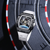 CHANCE JC-9-190G-14 Jam Tangan Mekanik Otomatis Tourbillon Cangkang Baja Klasik Fashion Persegi Terlaris dengan Dial Berongga untuk Pria
