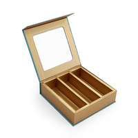 Boîte cadeau personnalisée en or premium avec 3 compartiments transparents pour chocolats, pralines, pâtisseries, avec fermeture magnétique et insert en papier