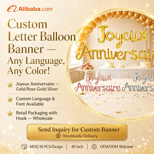 Palloncini a Forma di Lettere in Foil "Joyeux Anniversaire" Certificati CE/CPC all'Ingrosso per Decorazioni di Compleanno e <span class=keywords><strong>Anniversario</strong></span> - Product Image 6