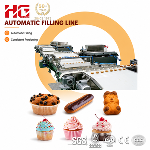 Ligne de production de beignets entièrement automatique HG, système de cuisson de beignets avec <span class=keywords><strong>four</strong></span> tunnel multi-zones 300 kg/h, contrôle PLC - Product Image 1