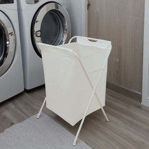 Rangement pour meubles Vêtements sales Panier <span class=keywords><strong>à</strong></span> <span class=keywords><strong>linge</strong></span> pliable en plastique Peva avec cadre en X pour salle de bain - Product Image 2
