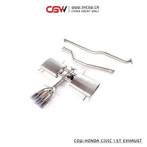 Pabrikan Cina Ujung Serat Karbon Tiga 304 Baja Tahan Karat dengan Katup Listrik untuk Honda CIVIC 1.5T Generasi Ke-10 - Product Image 2