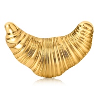 2024 nouvelle mode laiton plaqué or tridimensionnel corne de vache broche bijoux accessoires personnalisés