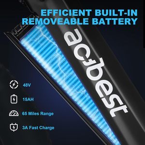 Envío Gratis a Estados Unidos. Bicicleta Eléctrica Deportiva Urbana con Llantas de 26*4 Pulgadas, Batería de Litio de 48V 15AH, Frenos de Disco Hidráulicos sin Escobillas en el Buje Trasero - Product Image 5
