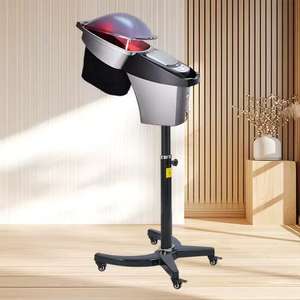 Vapeur pour cheveux professionnelle O3 Ozone Micro Mist avec lumières LED rouges/bleues de salon, fonction de traitement à la vapeur pour cheveux avec 7 lumières - Product Image 3