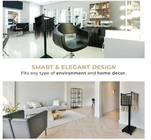 Support de Rangement en Bois à Grande Capacité pour Cheveux à Tresser, Organisateur d'Outils et d'Extensions Capillaire, Étagère à Trois Côtés Personnalisable - Product Image 6