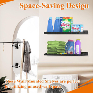 JH-Mech <span class=keywords><strong>2</strong></span>パック<span class=keywords><strong>2</strong></span>フィート壁に取り付けられた棚ブラケットハードウェア付きヘビーデューティースチールガレージ収納棚地下ランドリールーム用 - Product Image 6