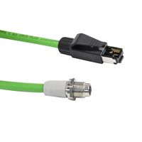 Connecteurs électriques automobiles circulaires M8 4 broches Code D Femelle vers RJ45 Câble double extrémité CAT5e CAT6 Connecteur pour réseau