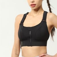 Soutien-gorge de sport pour femmes grande taille avec fermeture velcro, pour la salle de sport, la course à pied, le yoga, l'entraînement, hautement antichoc, pour femmes à forte poitrine