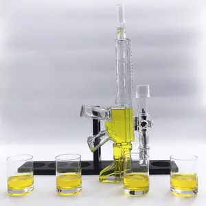 Dispensador de licor con Base de madera <span class=keywords><strong>Ak</strong></span> 47, pistola decantadora de whisky, juego de regalo - Product Image 4