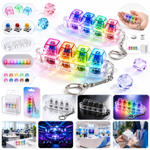 Porte-clés LED en acrylique avec design de dessin animé imprimé UV pour cadeaux promotionnels, vente en gros, OEM, logo personnalisé, Fidget Spinner - Product Image 2