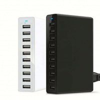 Station de charge USB 60W à 10 ports, chargeur de voyage 5V 12A, prend en charge PD QC3.0, personnalisation pour Phone 15, 14, 13