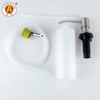 Tête de pompe de distributeur de savon d'évier de cuisine en métal Extension de main d'évier en métal Kit de tube de silicone Pompe de distributeur pour bouteille de savon liquide