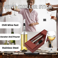 Refroidisseur à vin moderne en acier inoxydable 3-en-1 avec aérateur et verseur, pour bouteilles de vin rouge, capacité 500-1000ml