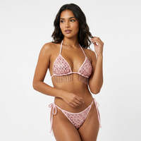 Maillots de bain et tenues de plage 2027 : Bikini Halter à sequins, perles et franges, maillot de bain en maille pour carnaval, vente en gros, personnalisable, pour le festival de Rio au Brésil, tenue de scène.