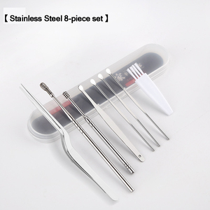 7 unids/set de recolectores de cera para los oídos, removedor de cera de acero inoxidable, cureta, limpiador de cuchara, herramienta de limpieza de oídos - Product Image 6