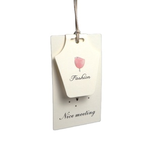 Fashion Hang <strong>Tag</strong> Rope <strong>Custom</strong> Clothing Seal <strong>String</strong> Hang <strong>Tag</strong> Paper Customer's Logo Printed for Clothing - Product Image 1