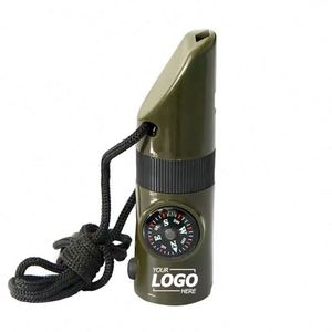 Sifflet de survie extérieur étanche personnalisé à décibels élevés avec boussole, lampe torche LED, réflecteur et cordon pour le camping et les activités de printemps - Product Image 1