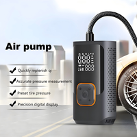 Compresseur d'air électrique portable à double cylindre 150 PSI avec batterie externe et écran LED intelligent