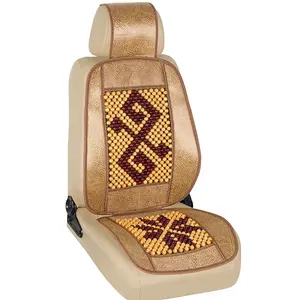 Universal Cooling Wood Beaded Auto Car Seat Cover Back Massage Comfort Cushion for Car Truck on Summer (Front seat)