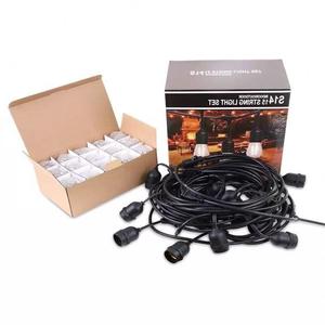 E27 Outdoor Waterproof Led Light <b>String</b> 10 Bulbs Black Wire For <b>Garden</b> Patio Decoration - Product Image 3
