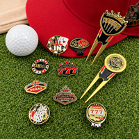 Marcador de Pelota de Golf con Tema de Las Vegas, Marcador de Golf de Aleación de Zinc Compatible con Clip para Gorra