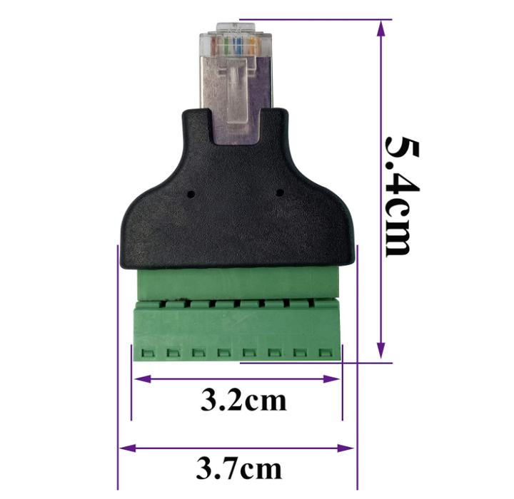 RJ45 Screw Terminal RJ45 8P 8C Male to 8Pin Female Bolt Screw Type ...