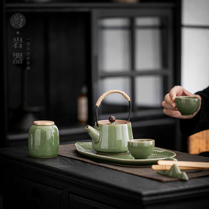 Creative Ceramic Kettle <b>Tea</b> <b>Set</b> For Two With Tray And <b>Cups</b> Lead Free Dehua Pottery Kung Fu <b>Tea</b> Service Afternoon <b>Tea</b> Gift - Product Image 3