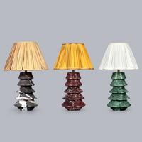 Lampe de table moderne en marbre avec abat-jour en tissu blanc, rechargeable, flexible, à commande tactile, source de lumière LED, intensité réglable