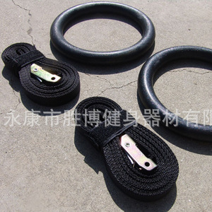 Shengbo Gymnastics <b>Rings</b> 18cm Inner Diameter Black ABS Fitness Equipment For Training And Rehabilitation - Product Image 3