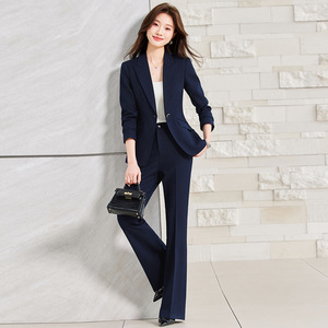 Women's Pink Suit Set Full Sleeve Anti-Wrinkle Formal Work Wear Commuting Style - Product Image 3