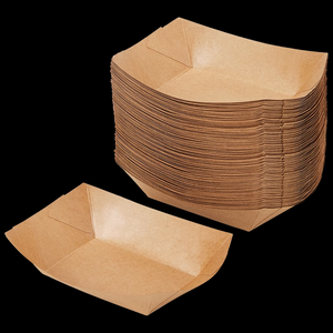 Precio de Fábrica de Bandejas Desechables de Papel Kraft para Alimentos/ Bandejas para Papas Fritas/ Bandejas para Comida Rápida - Product Image 3