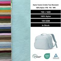 Tissu Ripstop Taslan 100% Nylon 70D*160D Enduit PU, Effet Froissé, Résistant à l'Eau, pour Bagages et Sacs d'Extérieur – En Stock