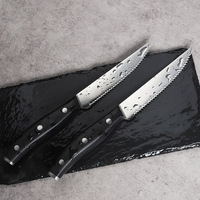 Ensemble de couteaux à Steak en acier allemand, Steak de cuisine 6 pièces, avec fourchette ergonomique et manche à Triple Rivets, 5Cr15Mov