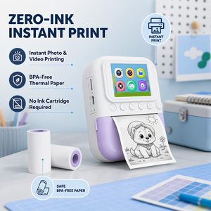 Fotocamera Istantanea per Bambini da 2.4" ad Alta Definizione, Può Registrare Video per Catturare la Vita Quotidiana e Presenta Diverse Cornici Carine - Product Image 2