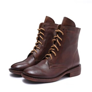 Women's Genuine Leather for <b>Boots</b> with Fleece-lined Lining Closure Toe Slim Fit Business Style for Autumn/Winter - Product Image 2