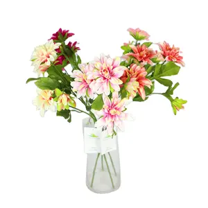 인기있는 도매 가짜 인공 실크 라텍스 자연 진짜 터치 장미 튤립 모란 수국 부시 꽃 홈 장식