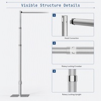 Support de toile de fond pliable 3m x 3m à double barre transversale réglable pour événements, mariage, décoration, base pliable, OEM ODM