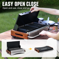 Barbecue au charbon pliable YYD OVERLAND, barbecue portable, 4,2 kg, compact, barbecue de table pour le camping, pliable, coupe-vent