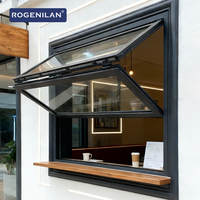 Ventana Plegable de Aluminio Resistente a Huracanes para Cafetería Rogenilan, Ventana Corredera Vertical Plegable, Ventanas Plegables