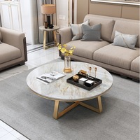 Table basse ronde combinée haute et basse, style créatif, luxe léger, simple, pour salon familial