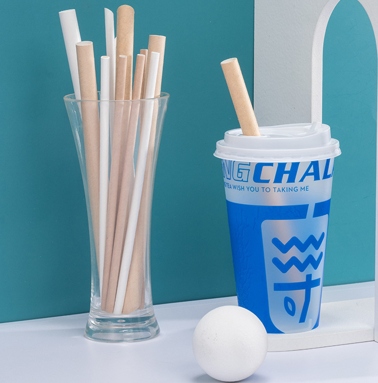 Disposable Eco-Friendly Paper Drinking Straws for Juice Individual Packaging with Wrap Paper for Restaurants