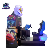 Arcadix Simulateur de conduite à monnayeur, machine d'arcade 1 joueur, jeu vidéo de course automobile 42 pouces pour centre de jeux et parc d'attractions