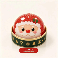 Nouvelle Série Noël Paillettes 8,5 cm Anti-Stress TPR Squishy Mignon Dumpling Enfants Joli Cube Sensoriel Jouet à Presser en Forme de Boulette de Vapeur