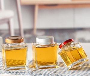 <span class=keywords><strong>Pot</strong></span> de confiture de nid d'oiseau en verre de haute qualité avec couvercle en plastique en vrac, carré et élégant - Product Image 3