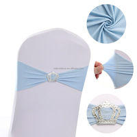 Bandeau de dossier de chaise extensible doré pour hôtels, banquets de mariage, en polyester/coton élastique, moderne, avec nœud, boucle et curseur, pour fêtes et usage domestique