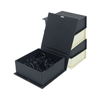Boîte cadeau magnétique noire en carton réutilisable conçue sur mesure Boîtes magnétiques pliables pour un emballage cadeau facile